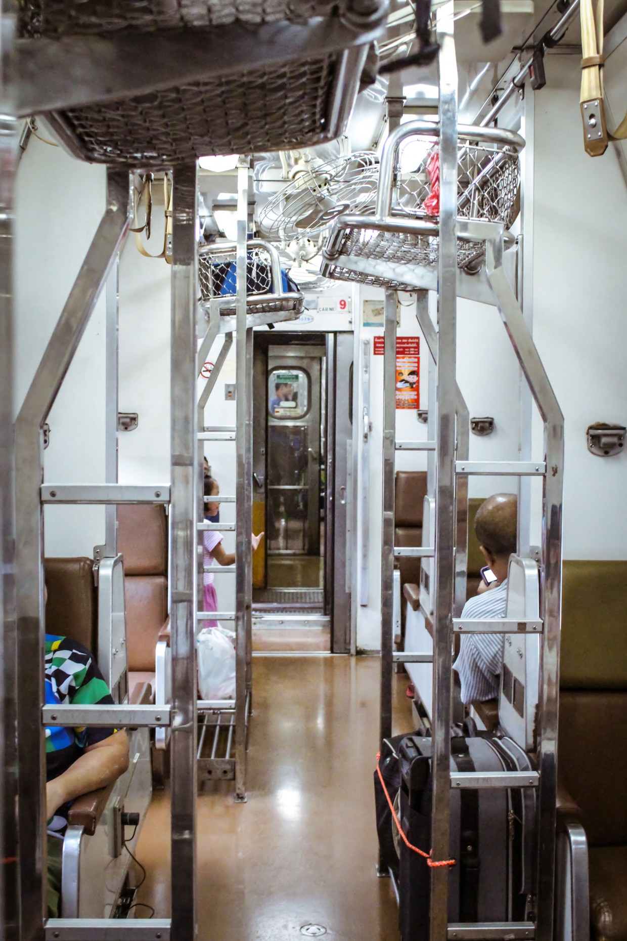 Inside 2nd class Thai sleeper train