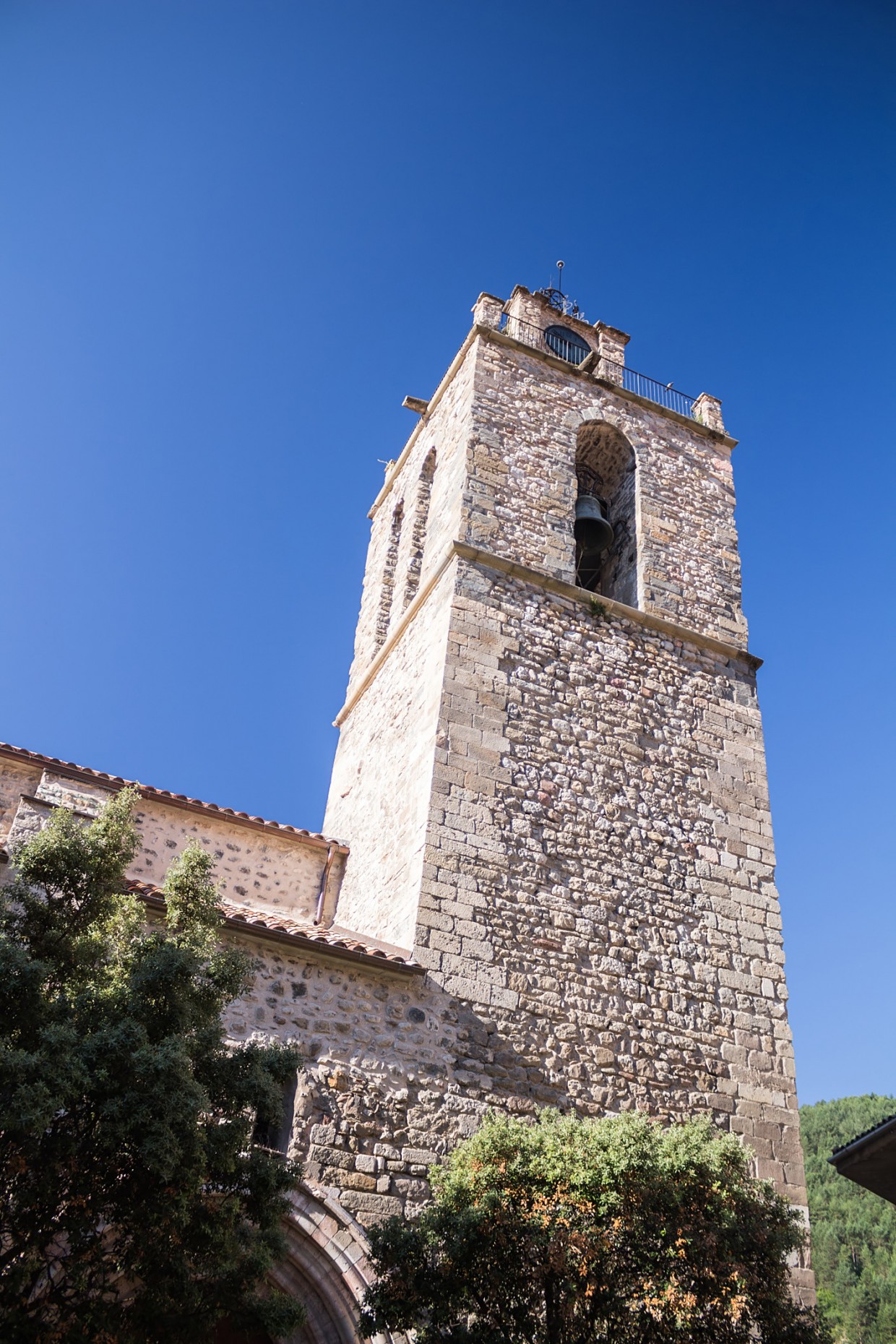 Church tower, Baga, Spain
