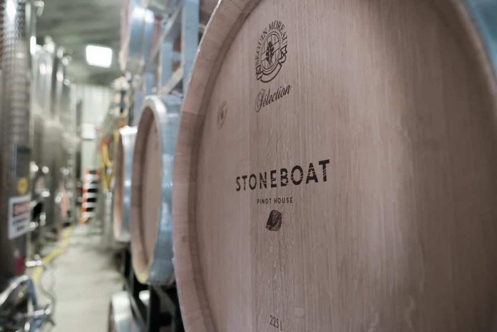 Stoneboat wine barrel