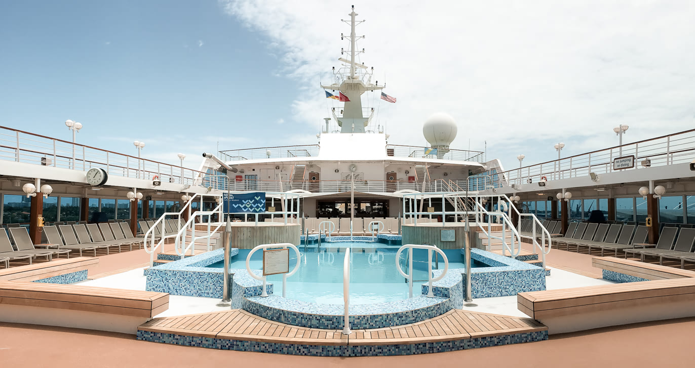 Pool deck on the Adonia