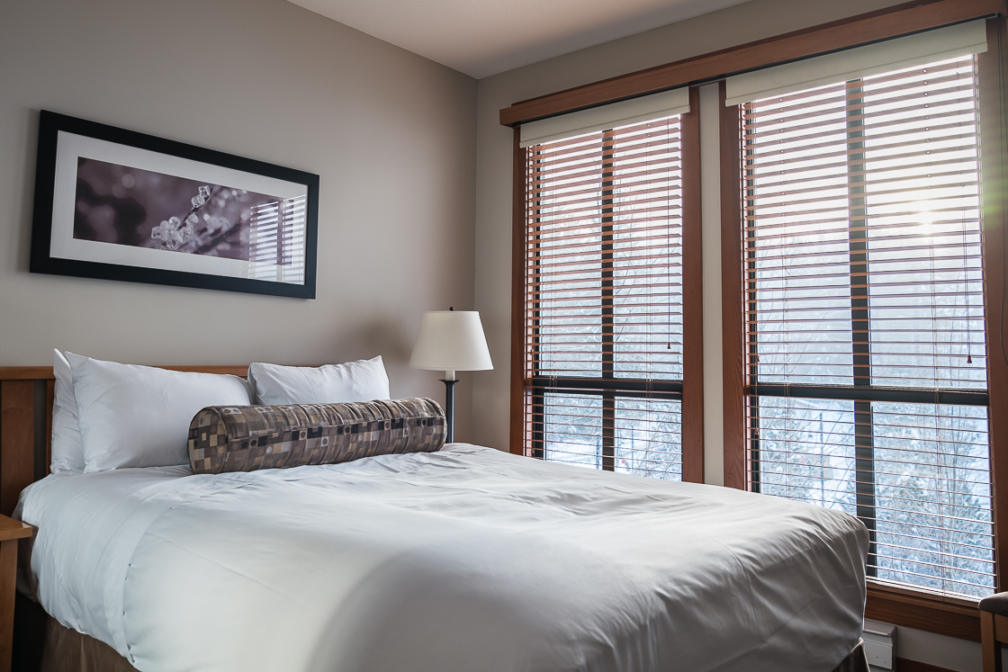 Bedroom at the Pan Pacific Whistler Hotel