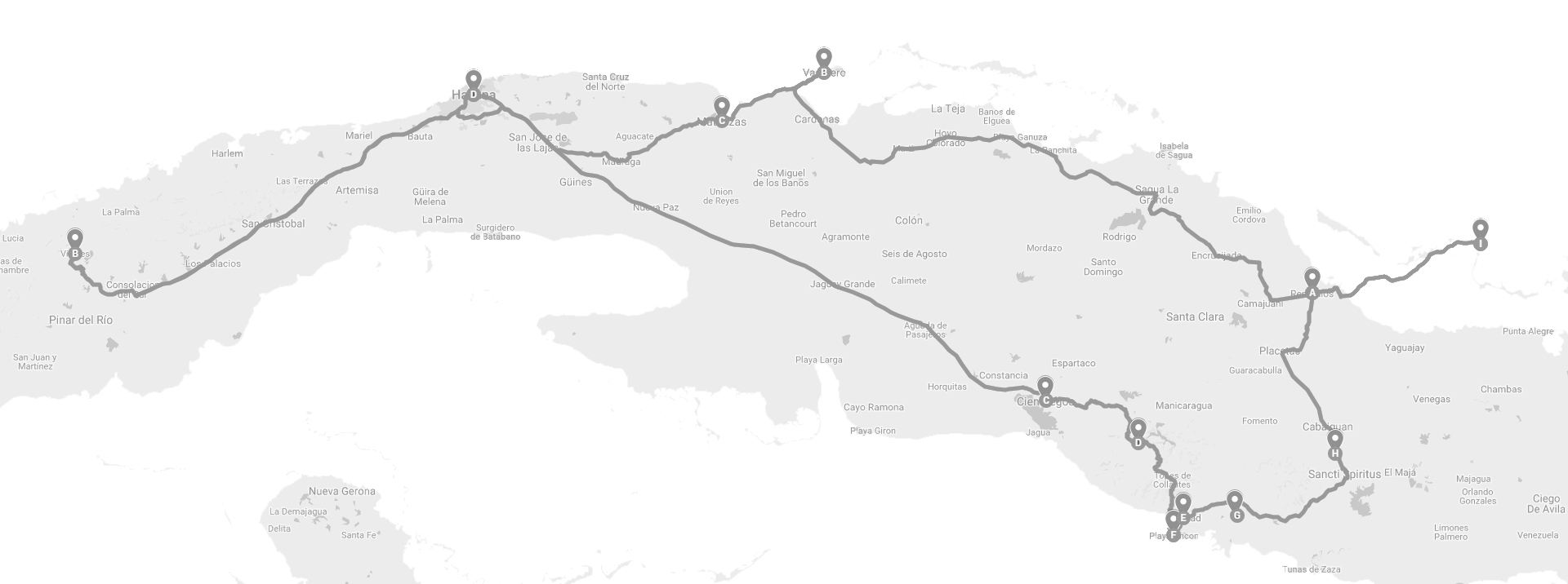 Cuba Map Cuba itinerary