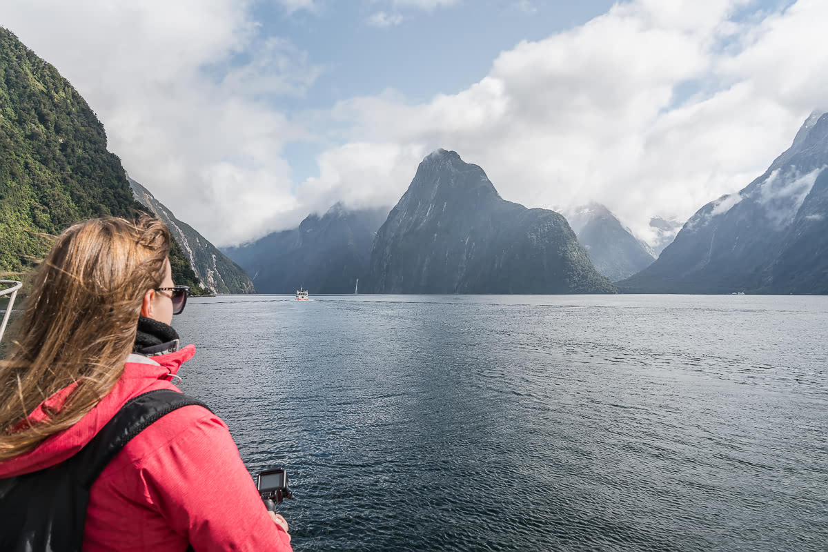 Looking out over Milford Sound