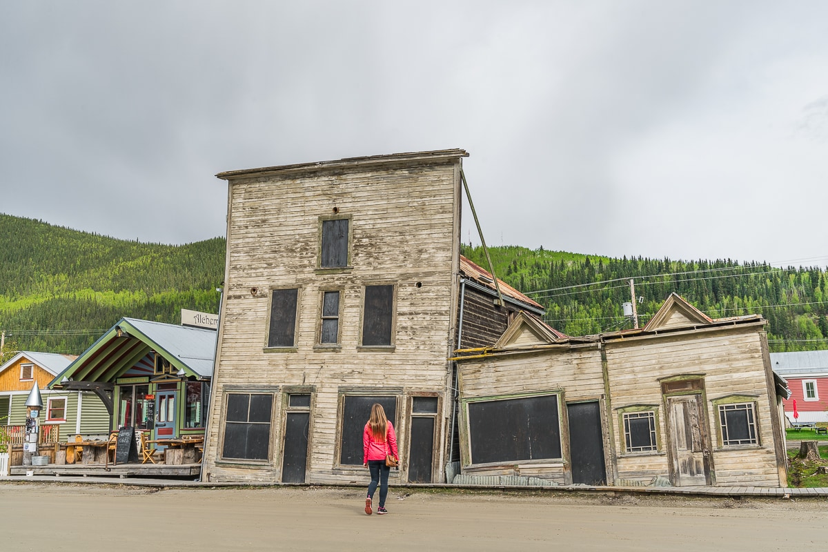 Slanted houses Dawson City Yukon