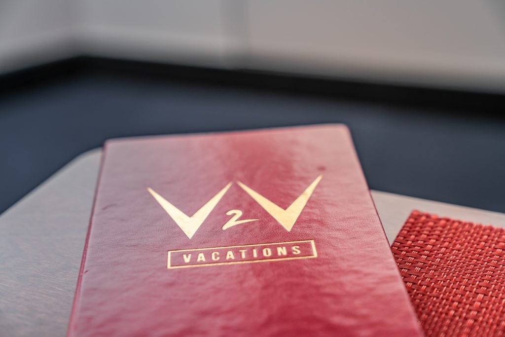 V2V Vacations menu