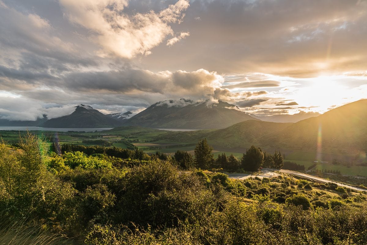 nz sunset Queenstown