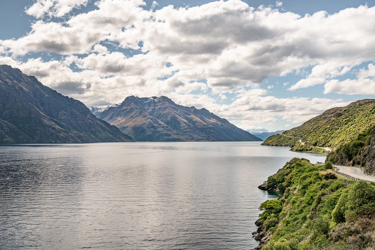 Road from Queenstown to Glenorchy Lake Wakatipu