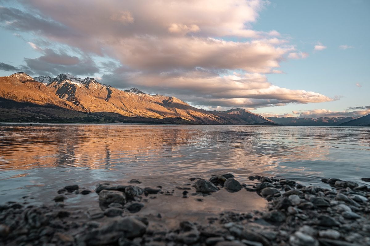 sunset Glenorchy Lake Wakatipu nz