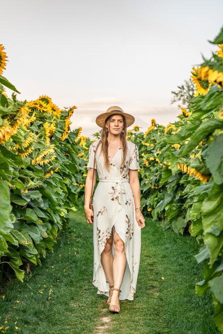 Walking in Sunflower Field BC