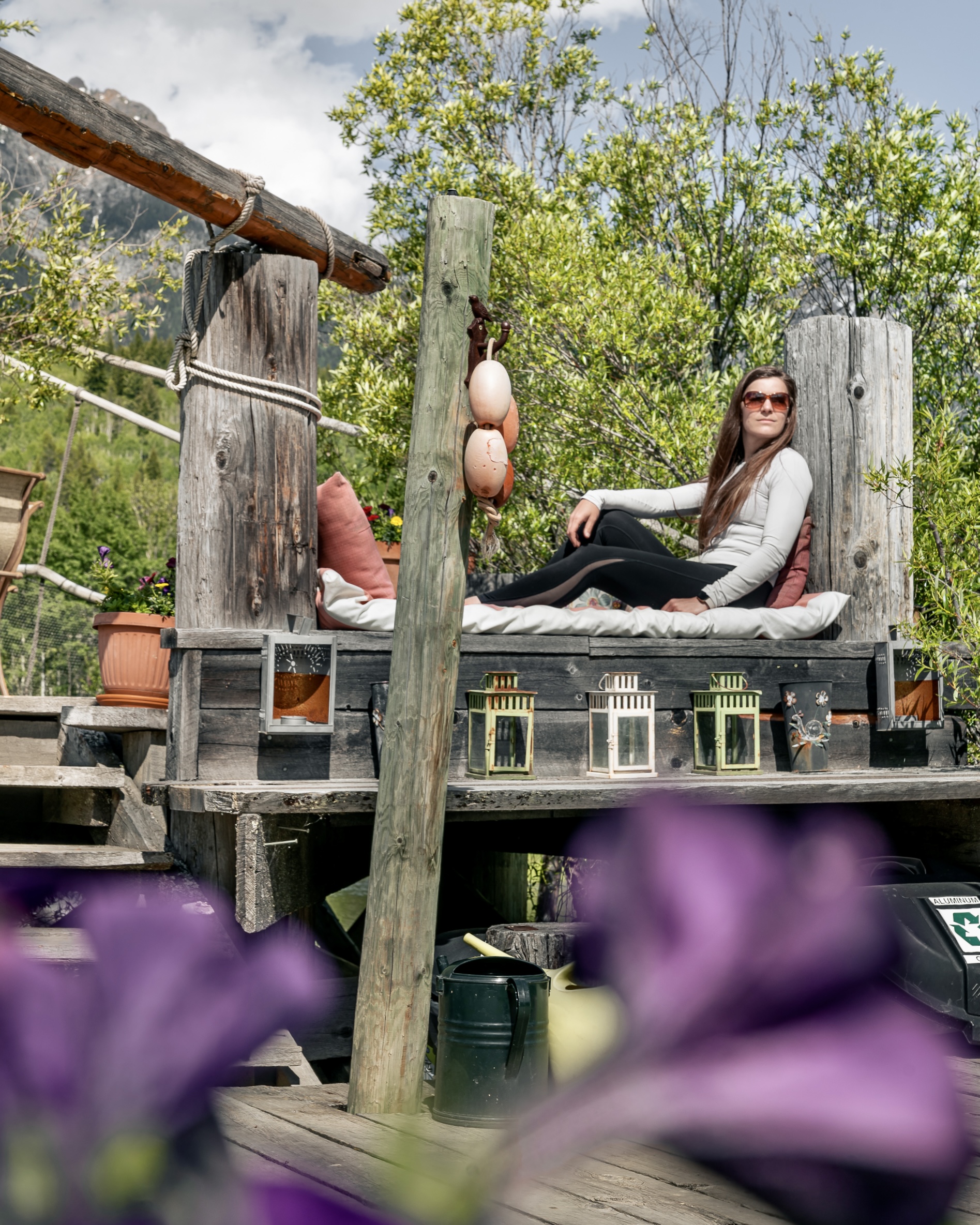 Relaxing on Captains Dock Columbia Wetlands Outpost