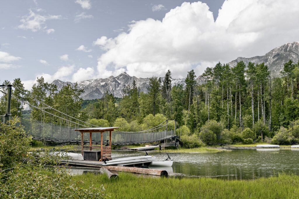 View of the Rocky Mountains from Columbia Wetlands Outpost