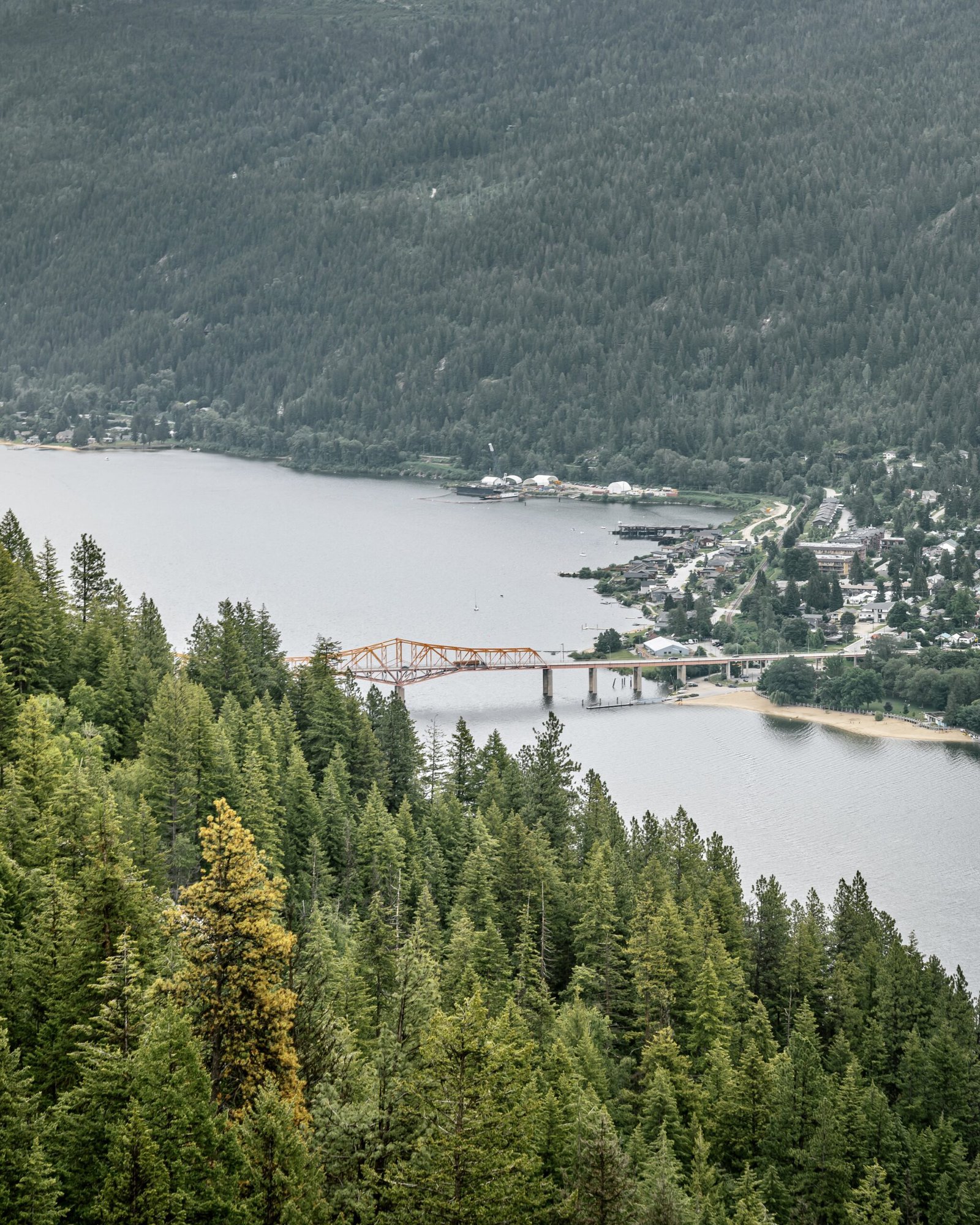 View orange bridge Nelson BC