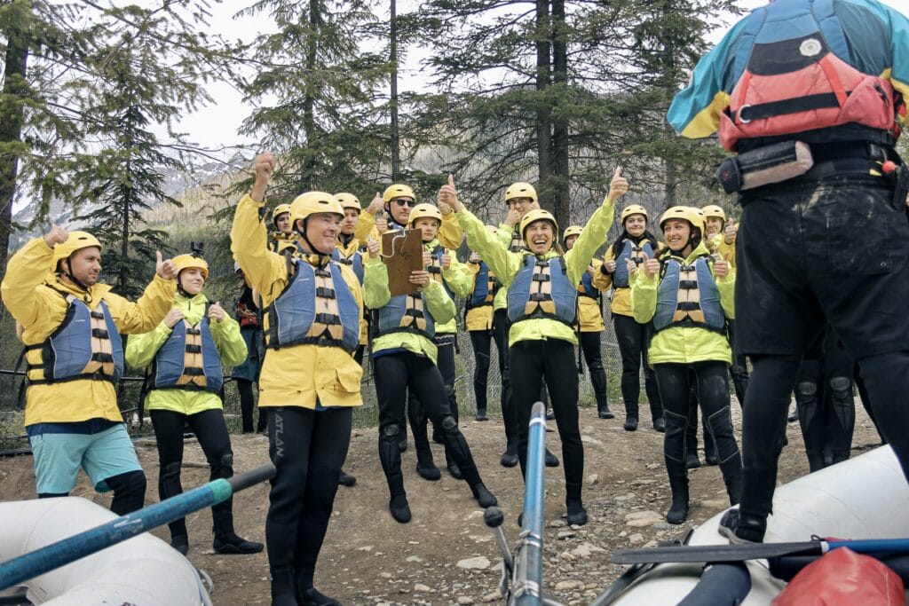 Safety briefing White Water Rafting Golden