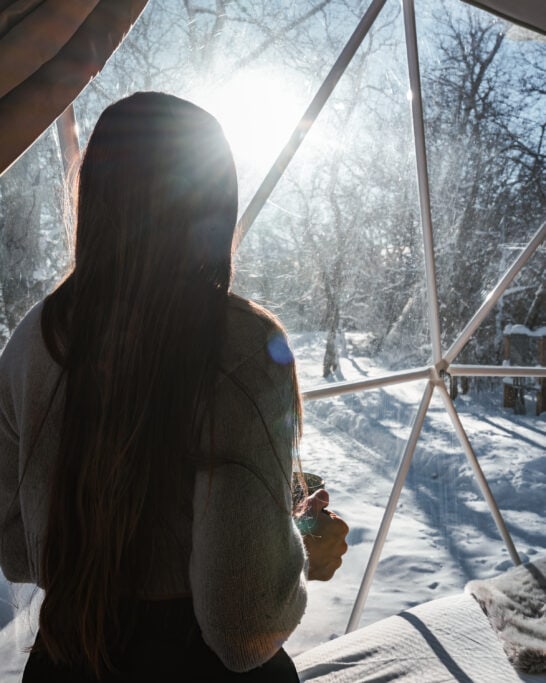 glamping manitoba oak haven oasis view out