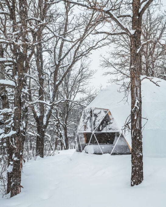 manitoba winter cabin rentals geodesic dome glamping