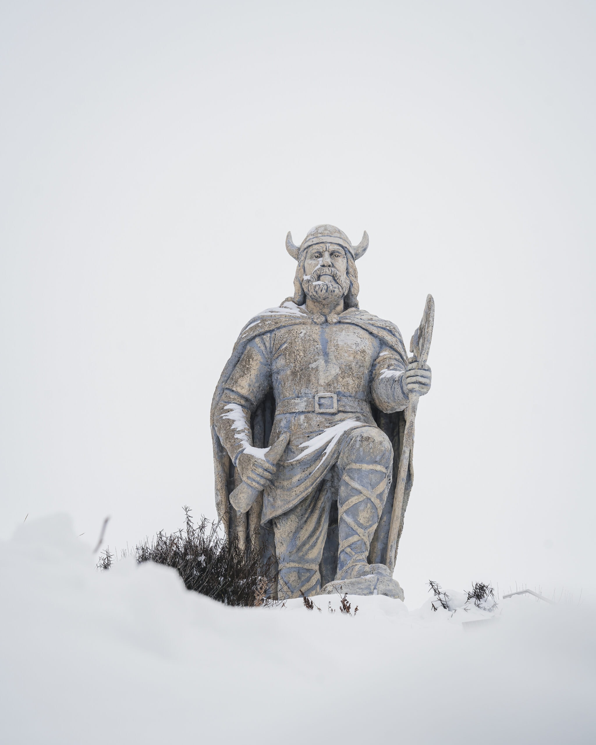 Viking Statue Gimli in winter