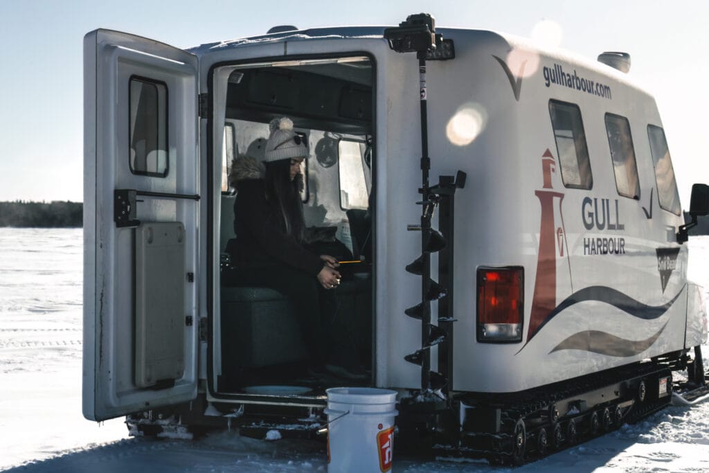 ice fishing manitoba hecla island snobear