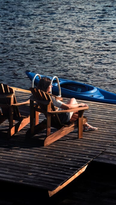 Kenora Wild Woods Hideaway dock sunset