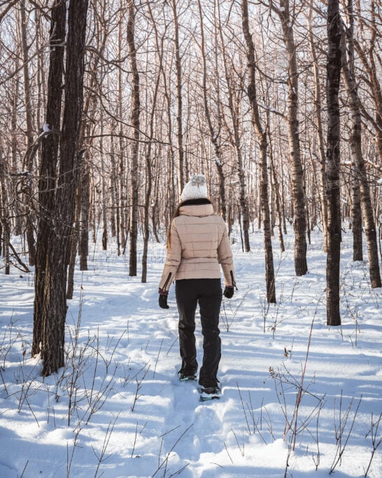 Hiking at FortWhyte Alive Manitoba