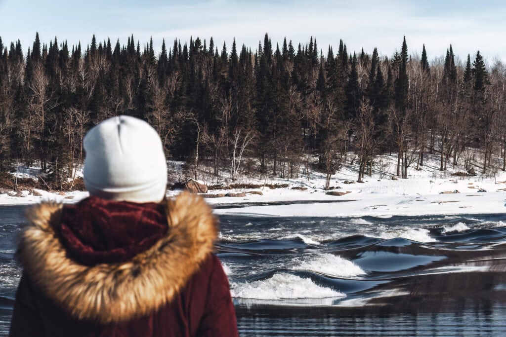 Looking over Sturgeon Falls Manitoba