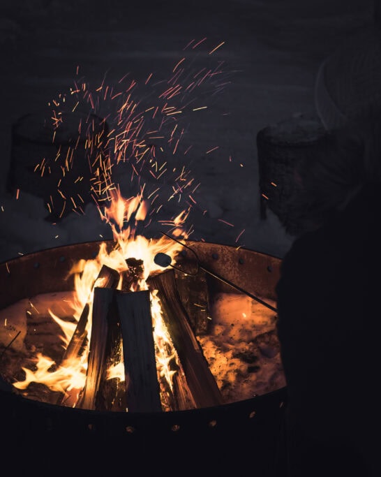 Marshmellows winter in Manitoba at Onanole